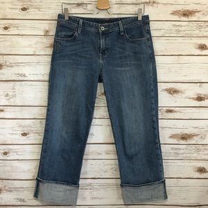 Eddie Bauer Denim Cuffed Capri Jeans | Size 6